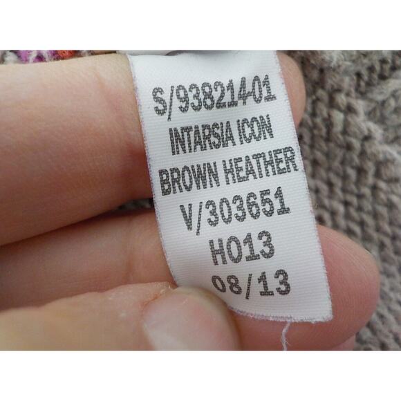 Vintage Old Navy Brown Knit Sweater Red Heart Purple Aztec Intarsia Teen size XL - Picture 8 of 8